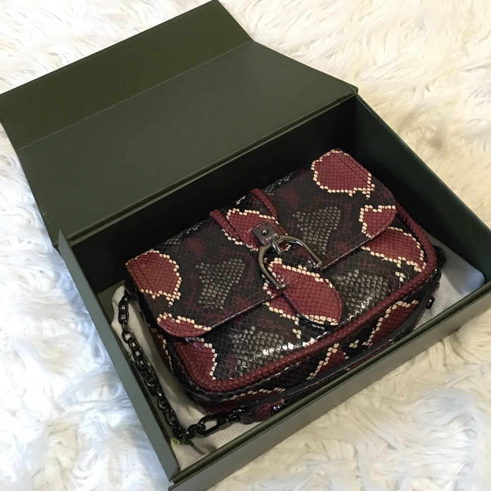 Longchamp amazone snake print small crossbody bag